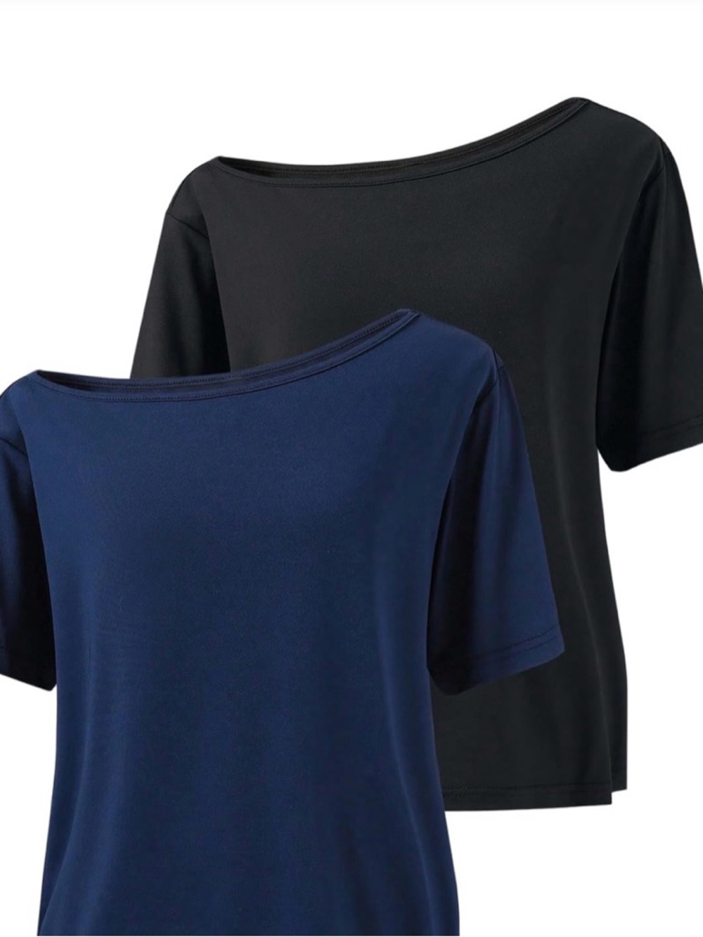 Off the shoulder tee bundle - Black & Navy